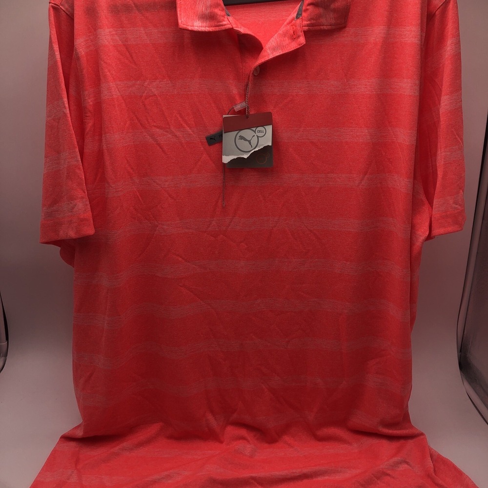 Puma Golf Shirt New‎ With Tags Orange Salmon Colored Size XXL Performance Fit